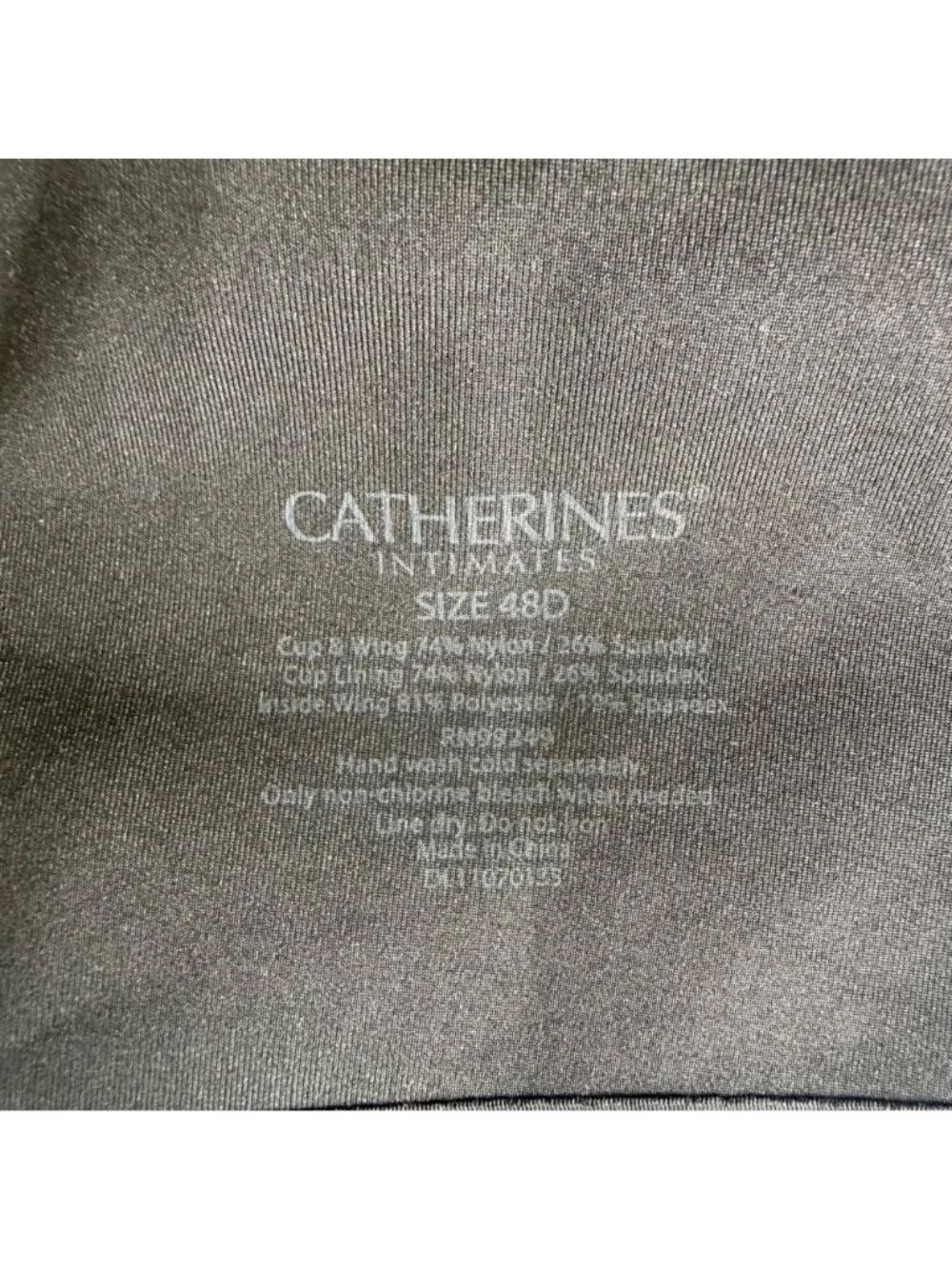Catherines Intimates No-Wire Back-Smoother Bra 48D Black NWT